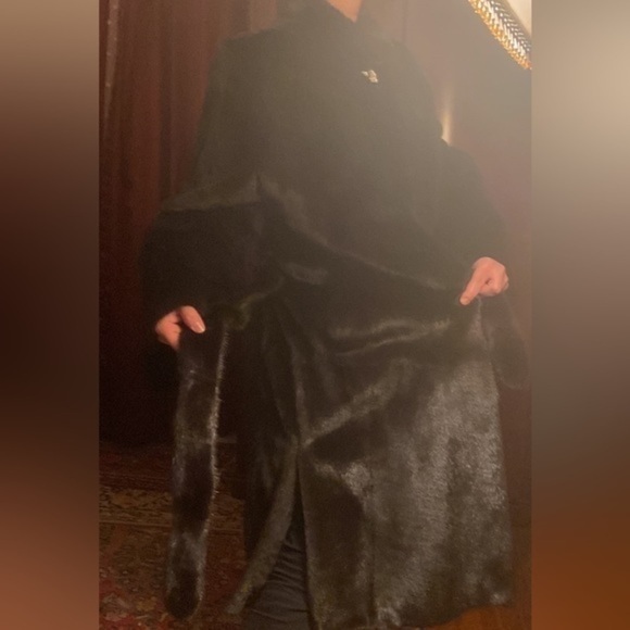 Fur coat black Dimond 100% genuine fur Mink high quality coat size -42 US M-L - Picture 16 of 16